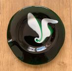 Glaskunst helder dik groen glas schaal ? Gesigneerd foto 2, Antiek en Kunst, Kunst | Designobjecten, Ophalen of Verzenden