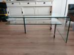 Strakke glazen salontafel-kan verlengd worden, Huis en Inrichting, Tafels | Salontafels, Ophalen, 100 tot 150 cm, 50 tot 100 cm