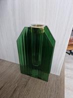 Groene glazen vaas, Ophalen of Verzenden, Minder dan 50 cm, Groen, Glas