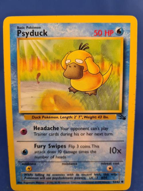 Psyduck 53/62 - Fossil, Hobby en Vrije tijd, Verzamelkaartspellen | Pokémon, Gebruikt, Losse kaart, Verzenden
