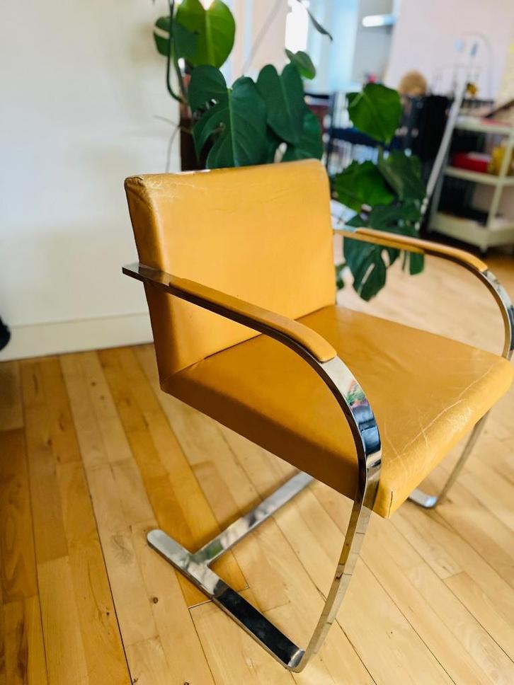 Bauhaus stijl Vintage cantilever stoel, Huis en Inrichting, Stoelen, Gebruikt, Eén, Leer, Metaal, Overige kleuren, Ophalen