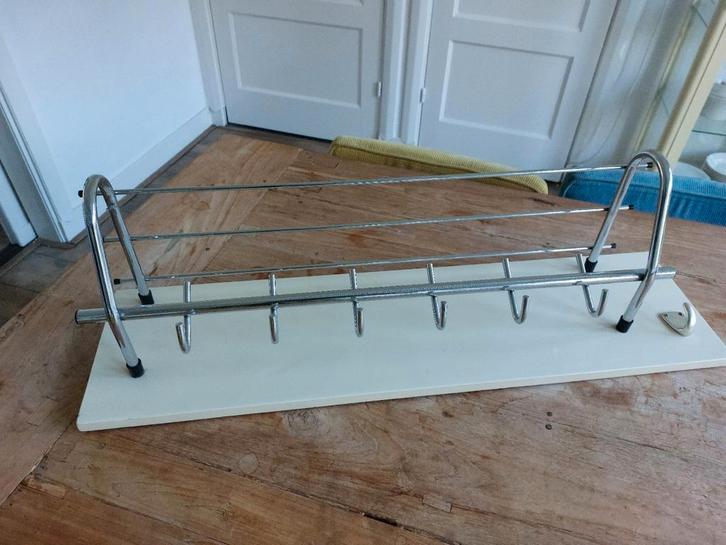 Vintage kapstok chroom, Huis en Inrichting, Woonaccessoires | Kapstokken, Zo goed als nieuw, Wandkapstok, Minder dan 100 cm, Metaal