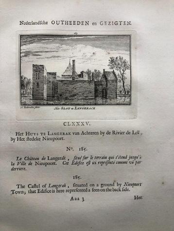 185 / Langerak het Slot Kopergravure 1732 beschikbaar voor biedingen