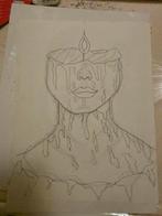 Kaarsgezicht Tekening, Antiek en Kunst, Ophalen of Verzenden