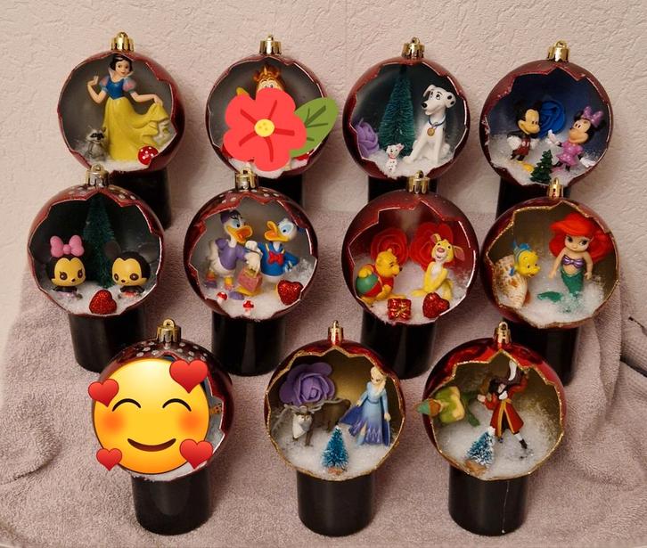 Verschillende Disney kerstballen met o.a prinsessen. Minnie., Diversen, Kerst, Ophalen of Verzenden