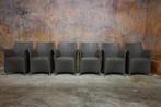 ZGAN! 4 leren Bert Plantagie Amie design stoelen verrijdbaar