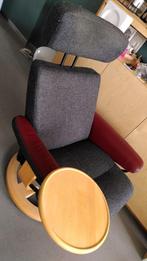 Stressless Relax fauteuil stoel Grijs wijnrood licht eiken, Huis en Inrichting, Fauteuils, 100 tot 125 cm, Modern, Gebruikt, Hout