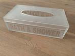 Tissuehouder bath & shower transparanr en mat perspex, Ophalen of Verzenden, Gebruikt, Overige kleuren, Overige typen