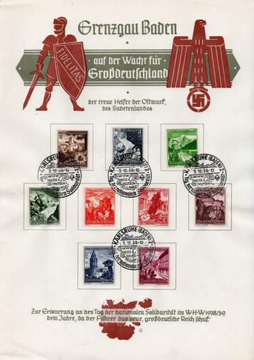Duitse Rijk 1938 Winterhulp Michel 675 t/m 683 op Carnet