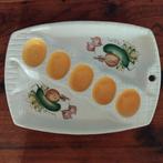 Vintage Eierdopjes Serveerschaal met Groente Decor, Ophalen of Verzenden