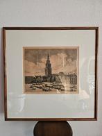 Antieke prent Groningen in lijst, 1946, Ophalen of Verzenden