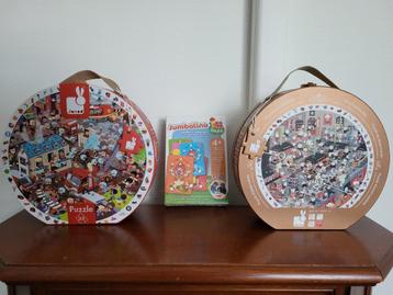 2 Super mooie Puzels in koffer en Nieuw Jumbolino spel  beschikbaar voor biedingen