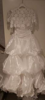 Witte Trouwjurk met Kant en Tule, Ophalen of Verzenden, Zo goed als nieuw, Wit, Trouwjurk