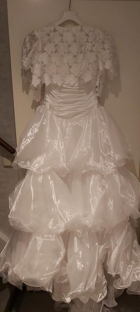 Witte Trouwjurk met Kant en Tule, Kleding | Dames, Trouwkleding en Trouwaccessoires, Zo goed als nieuw, Trouwjurk, Wit, Ophalen of Verzenden