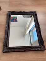 Vintage barok spiegel in houten lijst met ornamenten, Ophalen, Rechthoekig, Minder dan 50 cm