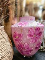 Hoogglans vaas handbeschilderd, Overige kleuren, Nieuw, Ophalen of Verzenden, Glas