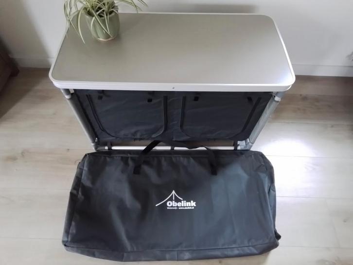 Obelink Opvouwbaar Dressoir in Tas - Campingkast, Caravans en Kamperen, Kampeeraccessoires, Gebruikt, Ophalen