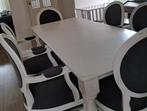 Prachtige brocante landelijke tafel met 6 stoelen, Ophalen of Verzenden, Gebruikt, Landelijk brocant, 4 tot 6 stoelen