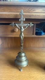 Prachtige Oude Messing Altaarkruis, Religieus Kruisbeeld!, Ophalen of Verzenden