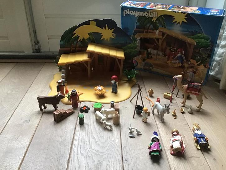 Playmobil kerststal 4884 lft 4-10 jaar en 3 koningen 4886, Kinderen en Baby's, Speelgoed | Playmobil, Zo goed als nieuw, Ophalen of Verzenden