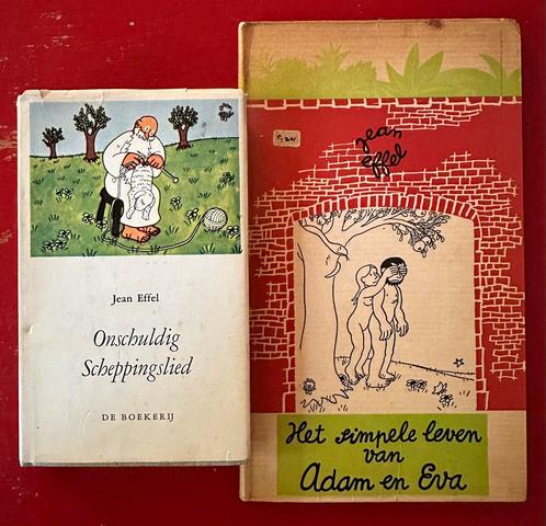 2x Jean Effel - Onschuldig Scheppingslied / Het Simpele …, Boeken, Stripboeken, Gelezen, Meerdere stripboeken, Ophalen of Verzenden