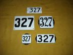 oud emaille huisnummer 327 ook 328 329 330 331 332 333 334 3, Ophalen of Verzenden