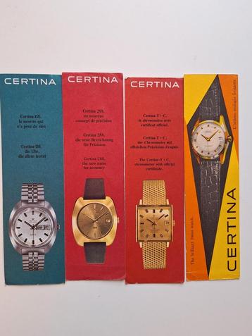 Vier reclame posters van het horlogemerk Certina   beschikbaar voor biedingen