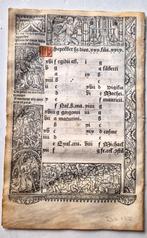 Kalender blad 1502 uit Getijdenboek Simon Vostre, Parijs, Antiek en Kunst, Verzenden