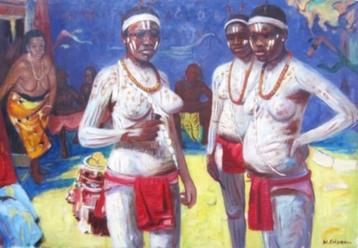 ==beschilderde vrouwen==Wolfgang Erlemann 1922-1996= beschikbaar voor biedingen