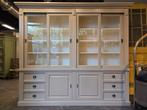 Grote Taupe vitrinekast | buffetkast | apothekerskast, Kasten van de koning, 200 cm of meer, Kasten van de koning, Landelijk