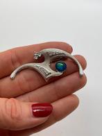 Z802 Prachtige zilveren broche opaal, Sieraden, Tassen en Uiterlijk, Antieke sieraden, Ophalen of Verzenden, Zilver, Broche, Met edelsteen