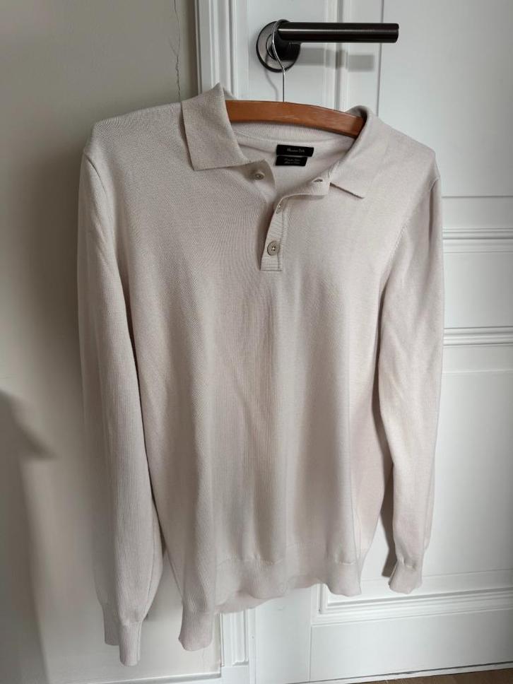 Massimo Dutti polo maat M, Kleding | Heren, Polo's, Zo goed als nieuw, Maat 48/50 (M), Beige, Ophalen of Verzenden