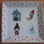 Vierkante Schaal V&D met winteropdrukken, Huis en Inrichting, Keuken | Servies, Ophalen of Verzenden, Zo goed als nieuw, Overige stijlen