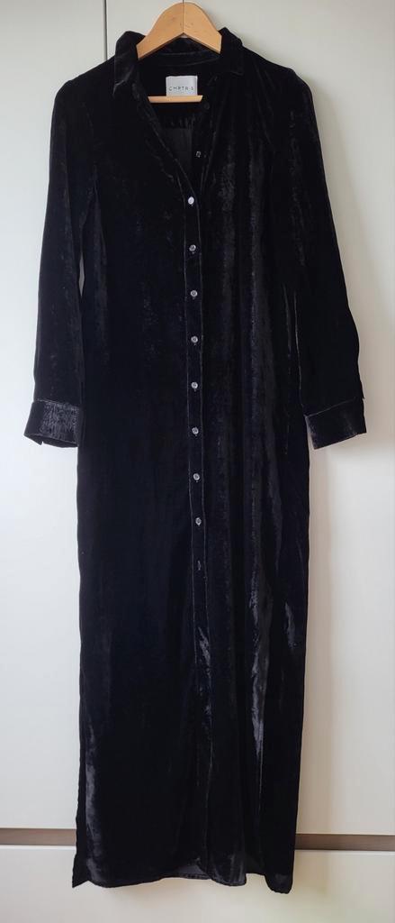 Zwarte CHPTR-S maxi jurk in maat 34/36 Lonneke Nooteboom, Kleding | Dames, Jurken, Zo goed als nieuw, Maat 36 (S), Zwart, Onder de knie