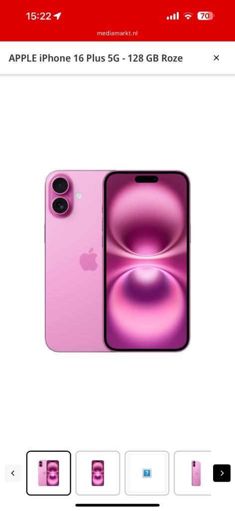 Apple iPhone 16 plus roze 128GB, Telecommunicatie, Mobiele telefoons | Apple iPhone, Nieuw, 128 GB, Zonder abonnement, Zonder simlock