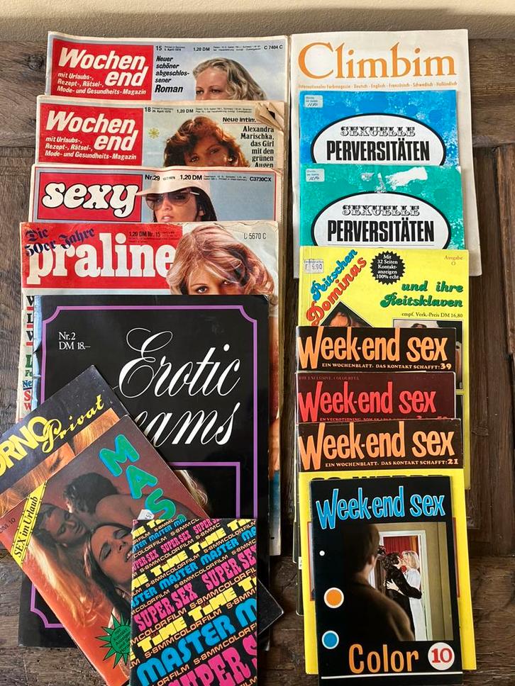 Vijftien vintage Duitse mannenbladen, jaren ‘70, Boeken, Tijdschriften en Kranten, Gelezen, Overige typen, Ophalen of Verzenden