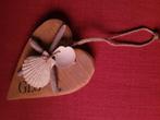 Houten Hanger Hart met Schelpen, Huis en Inrichting, Ophalen of Verzenden, Zo goed als nieuw