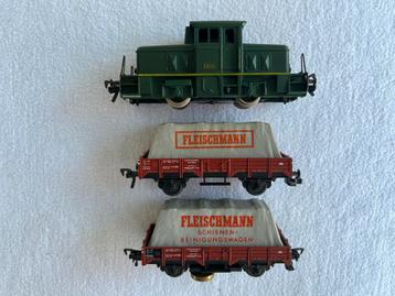 Fleischmann set met loc, reinigingswagon en lagebakwagen beschikbaar voor biedingen