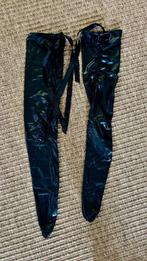 Zwarte Kousen PU lederen glans clubwear  - 42, Kleding | Dames, Verzenden, Zwart, Slip