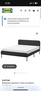 ikea SLATTUM bed, Huis en Inrichting, Slaapkamer | Bedden, ., Zwart, Tweepersoons, Zo goed als nieuw