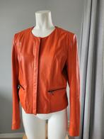 Claudia Sträter leren jasje mt 42 Oranje. Niet gedragen., Kleding | Dames, Jassen | Zomer, Ophalen of Verzenden, Zo goed als nieuw
