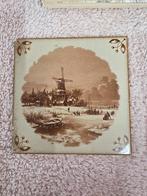 Vintage Delftse Tegel - Rivier in Winter, Antiek en Kunst, Antiek | Wandborden en Tegels, Ophalen of Verzenden