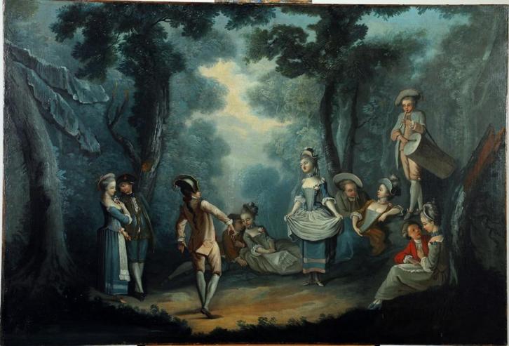 18e eeuw Nicolas Lancret 1690-1743 olie op doek, Antiek en Kunst, Kunst | Schilderijen | Klassiek, Ophalen of Verzenden