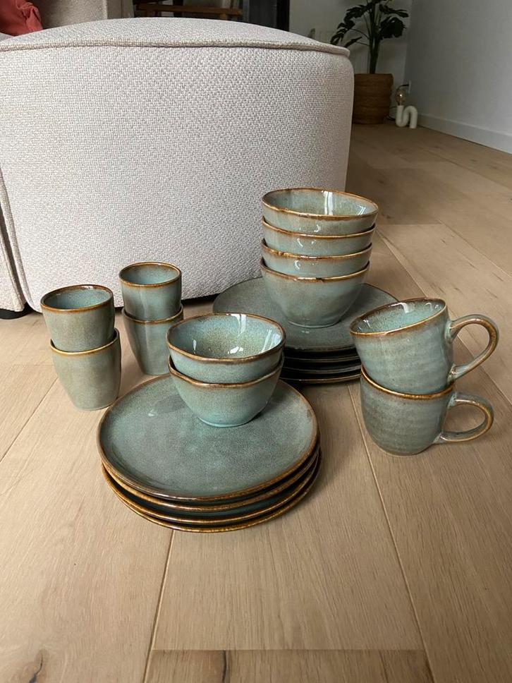 Tabo servies groen 20 delig keramiek nieuw van € 93,60 .>, Huis en Inrichting, Keuken | Servies, Nieuw, Compleet servies, Overige stijlen