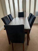 Eethoek kersenkleur eiken, Ophalen, Zo goed als nieuw, 4 tot 6 stoelen