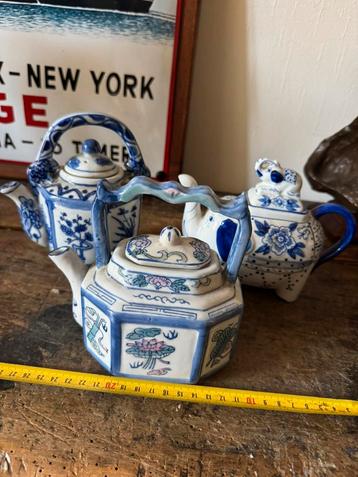 3 leuke vintage chinese theepotjes ,niet los te koop beschikbaar voor biedingen