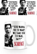 Scarface you wanna go to war? reclame mok koffie beker, Nieuw, Ophalen of Verzenden