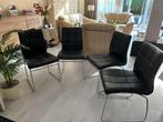 Set eetkamerstoelen (4 stuks +2 GRATIS), Huis en Inrichting, Stoelen, Ophalen, Gebruikt, Zwart, Metaal
