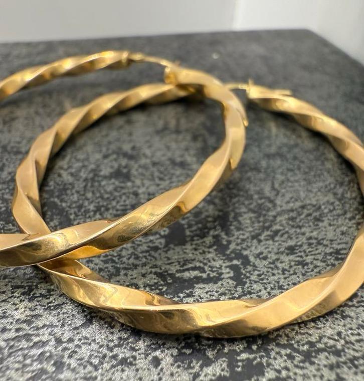 14k gouden wokkel oorbellen BLACK friday actie, Sieraden, Tassen en Uiterlijk, Armbanden, Goud, Goud, Ophalen of Verzenden