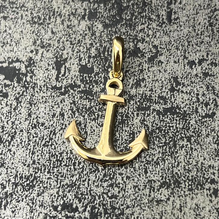 14 karaats gouden hanger anker model kettinghanger nieuw, Sieraden, Tassen en Uiterlijk, Kettinghangers, Zo goed als nieuw, Goud
